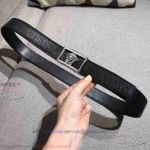 AAA Copy Versace Black Leather Belt Price - Medusa Buckle In Stainless Steel